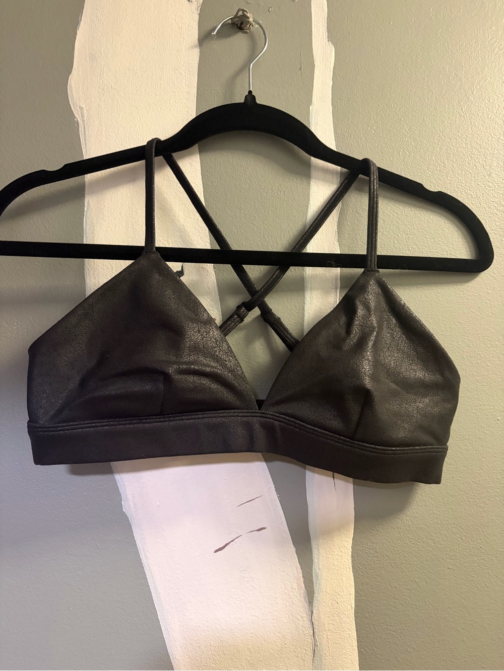 Alo Yoga Faux Leather Bralette - Black